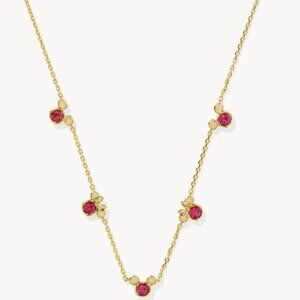 Disney Kendra Scott Gold Mickey Mouse and Minnie Mouse Strand Necklace NWT